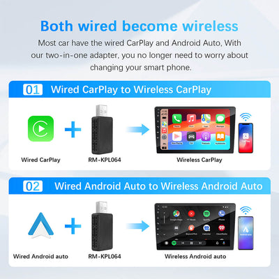 Wireless CarPlay & Android Auto USB Adapter - Plug & Play