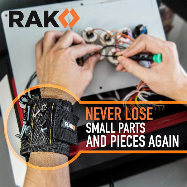 RAK Magnetic Wristband for Holding Screws, Nails and Drill Bits for Men