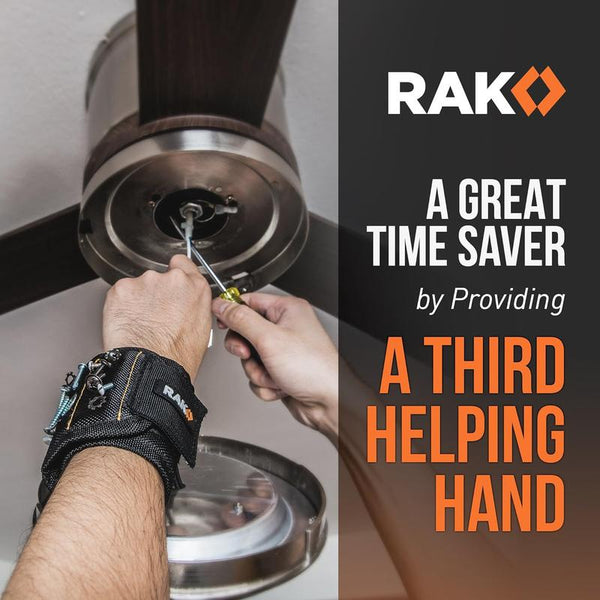 RAK Magnetic Wristband for Holding Screws, Nails and Drill Bits for Men