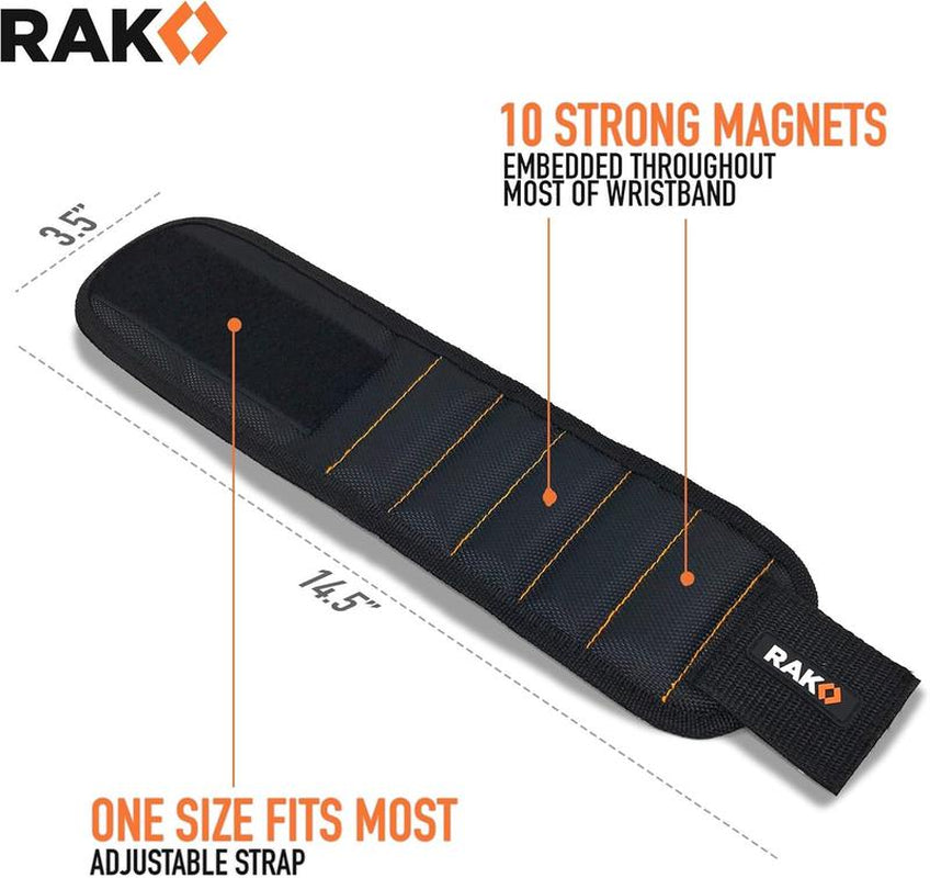 RAK Magnetic Wristband for Holding Screws, Nails and Drill Bits for Men